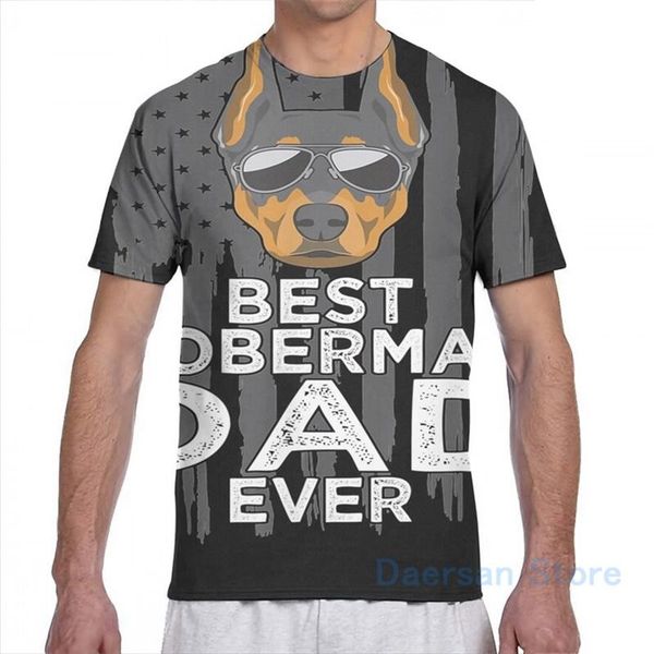 

men's t-shirts doberman dad father dog men t-shirt women all over print fashion girl t shirt boy tees short sleeve tshirts, White;black