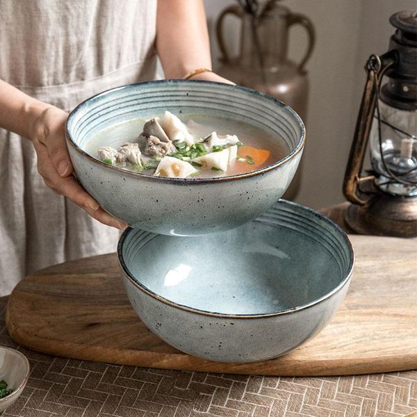 

bowls kiln glazed ceramic bowl large soup retro noodle