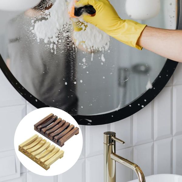

hooks & rails 2 pcs wooden soap holder bathroom kitchen draining box