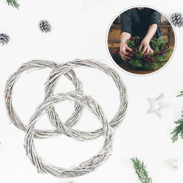

decorative flowers & wreaths 3pcs natural wicker diy garlands for wedding party