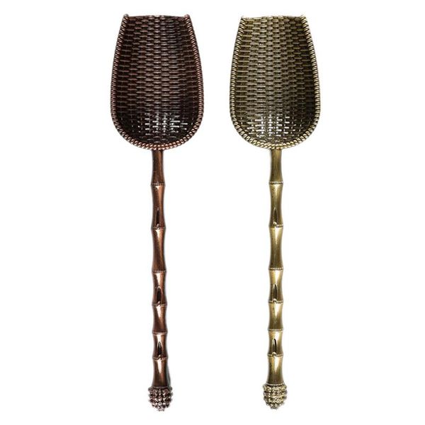 

spoons 2pcs metal long handle teaspoons sieve design chic tea scoops kongfu