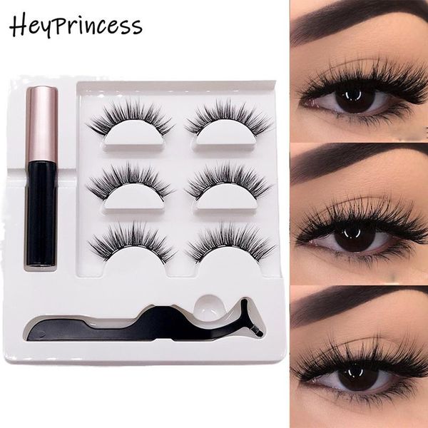 

false eyelashes heyprincess magnet tweezers quick dry three pairs self-adhesive eyeliner set thick magnetic