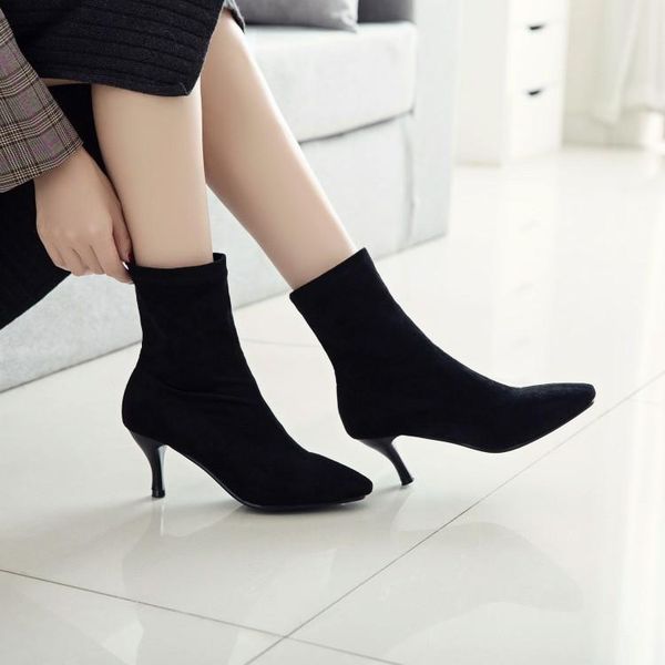 

boots big size women shoes ankle for ladies woman winter tapered with sleeve, Black