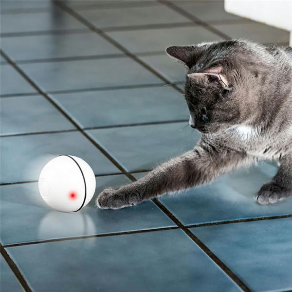 

cat toys automatic scrolling ball usb toy rechargeable rolling self sensing obstacles led colorful light interactive pet