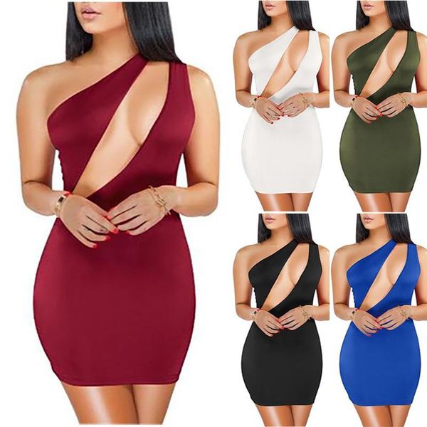 

casual dresses bikinis woman slanted shoulder dress womens fashion sexi slender strapless sloping female solid colors, Black;gray