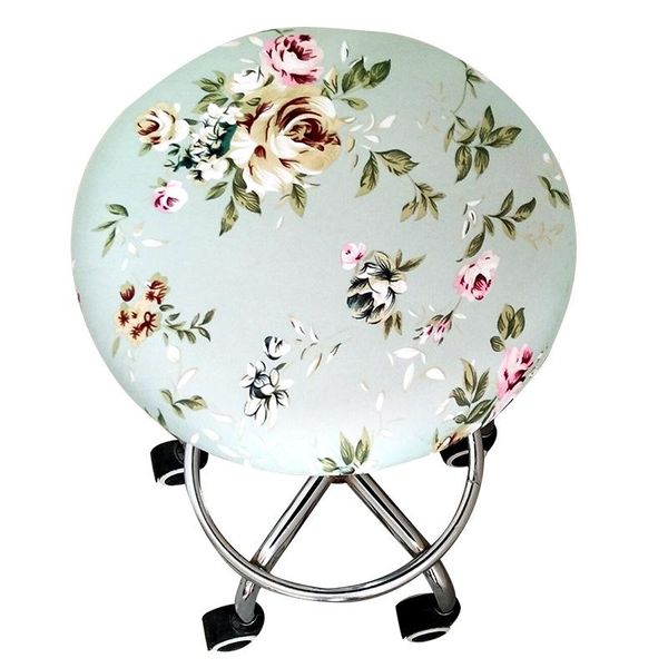 

chair covers round cover bar stool elastic seat home slipcover floral printed