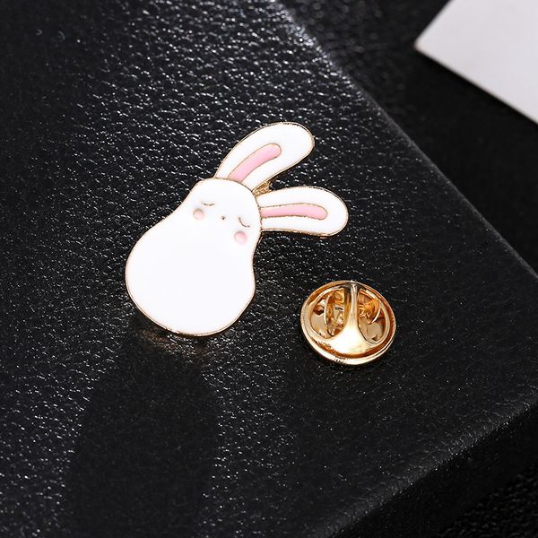 

creative new pin button cartoon cute rabbit brooch clothing accessories badge, Gray