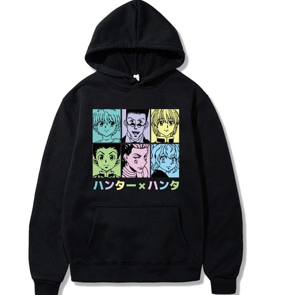

men's hoodies & sweatshirts japan anime x fashion hoodie hisoka kurapika gon ss pullover oversize, Black