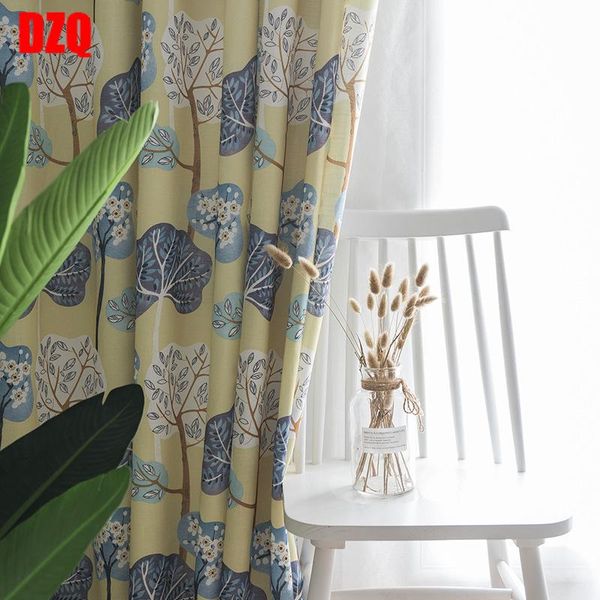 

curtain & drapes 2021 cartoon cotton and linen simple modern printing nordic childlike living room bedroom balcony blackout curtains