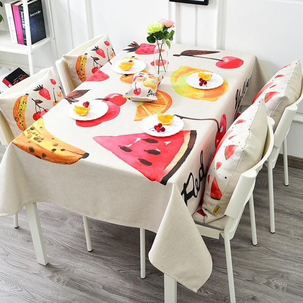 

fashion colorful fruit series table cloth thickening cotton and linen restaurant square