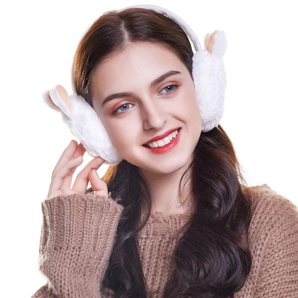 

berets kajeer winter warm plush ear earmuffs korean kawaii girl soft fur muffs outdoor thicken earlap headband, Blue;gray
