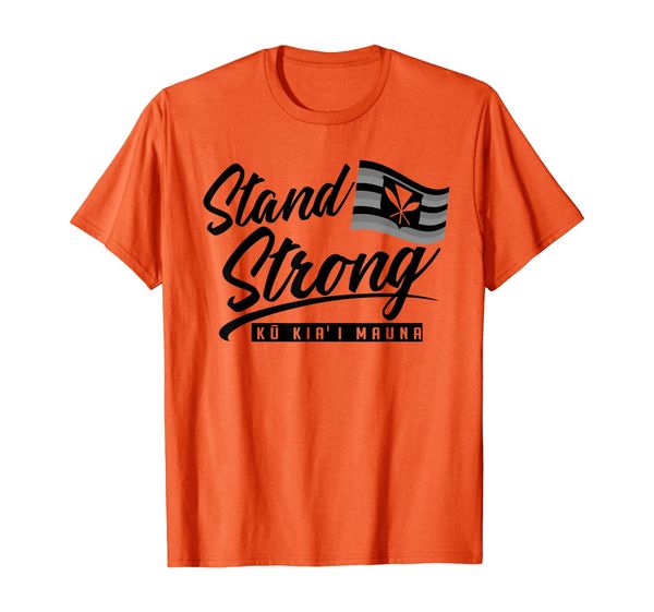 

stan strong ku kiai mauna kea gift hawaii t-shirt, White;black