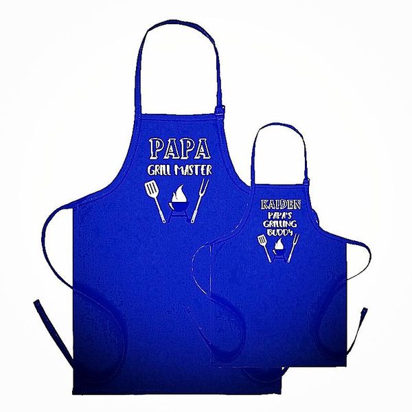 

dad and son matching aprons,grandpa grandson bbq cooking apron, personalized father's day gift,grill master,grilling buddy aprons