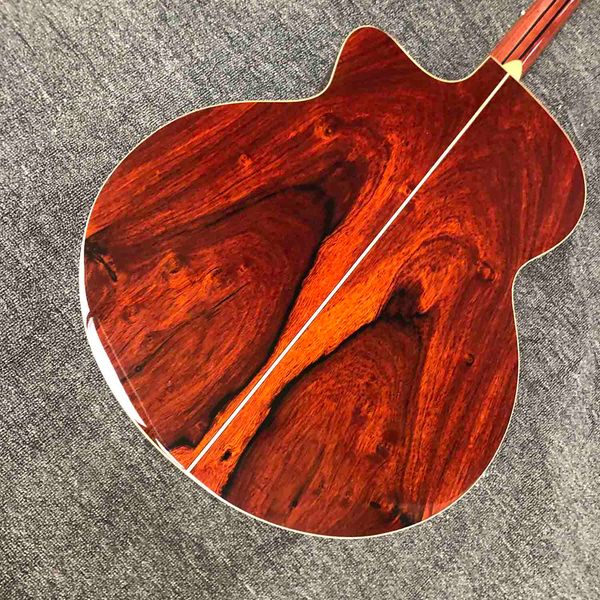 Пользовательские AAAA Все завязанные древесины Jumbo 43-дюймовый акустическая гитара сплошной кокоболо задняя сторона LD типа