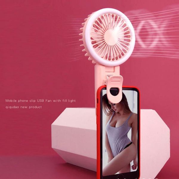 

electric fans usb rechargeable low noise portable multi-function mini fan makeup mirror led light handheld small fan#g30
