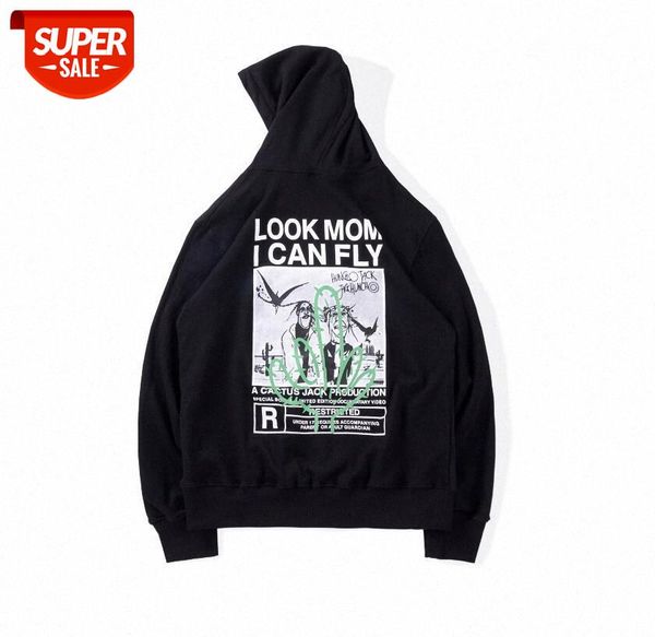

brand travis scott pullover hoodie collaboration graffiti men's and women's loose sweater #xm0k, Black