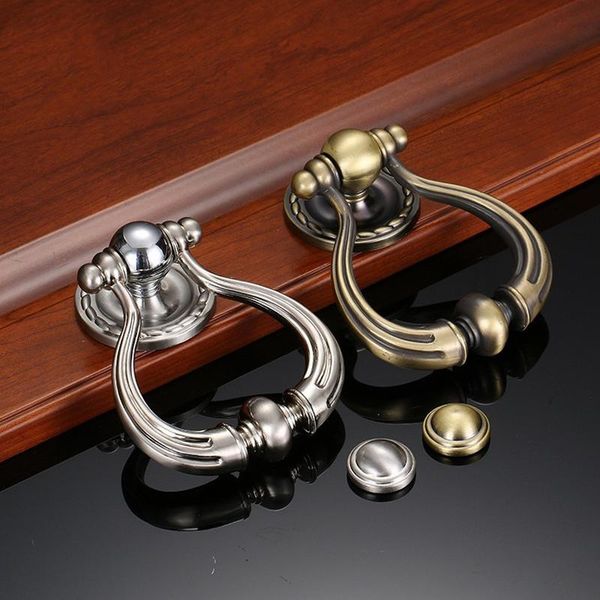

handles & pulls 1pcs european simple knocker zinc alloy door handle retro ring knob pull decor wooden accessories furniture hardware