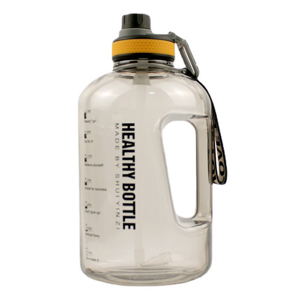 

water bottle with straw 2.2l 73oz litre large capacity bpa motivational quote time marker fitness jugs