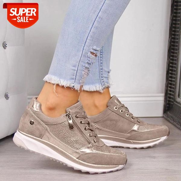 

women shoes gold sneakers zipper platform trainers women shoes casual lace-up tenis feminino zapatos de mujer womens sneakers #x86m