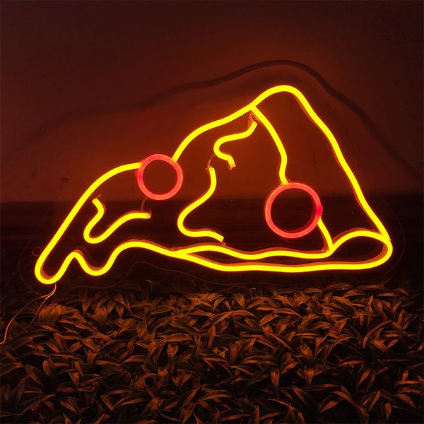 Pizza Sign Fast food restaurant Decorazione da parete Luce al neon a led fatta a mano 12 V Super luminosa