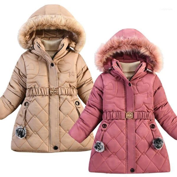 

jackets plush children's cotton padded clothes 2021 thickened middle long and waistband girls' waist length foreign style1, Blue;gray