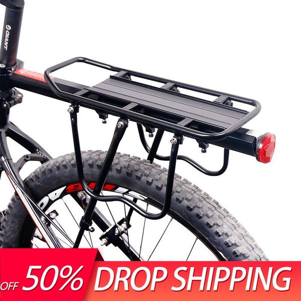 

car & truck racks bike rack aluminum alloy luggage rear carrier trunk for bicycles sturdy mtb shelf cycling black bicycle 50kg
