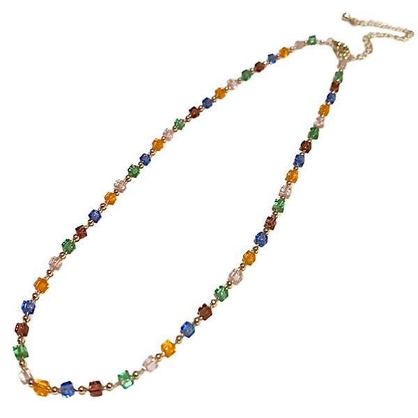 

chokers boho beaded necklace colorful cute fashion choker bead clavicle for women girls jewelry accessories, Golden;silver