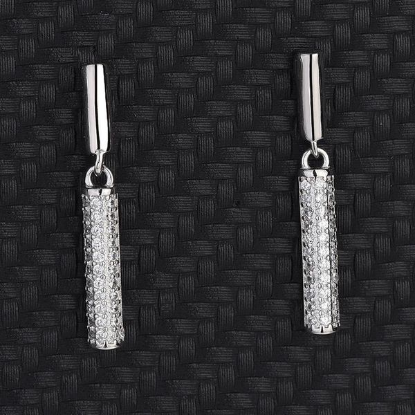 

stud s925 sterling silver female earrings a word line with diamond small fresh sweet temperament jewelry, Golden;silver