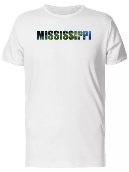 

Mississippi Word With Crocodile Men's Tee -Image by Shutterstock, White;black