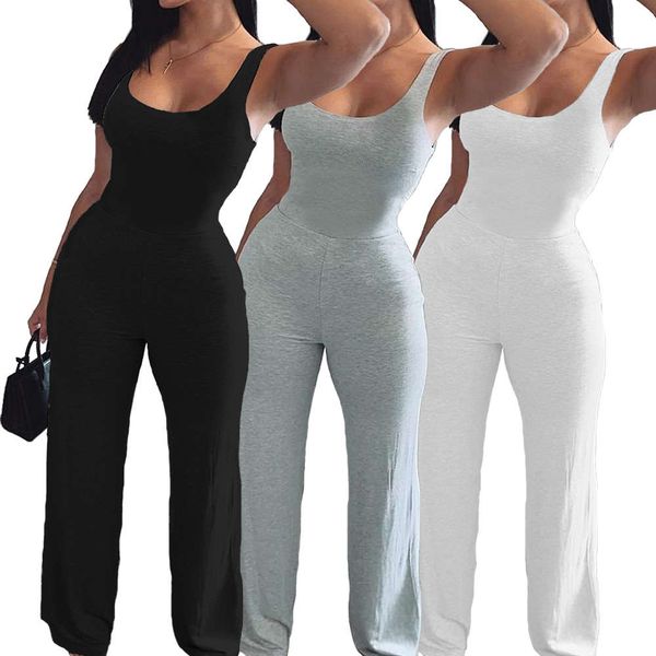 

s134 women's vest casual sports trumpet jumpsuit, Black;white