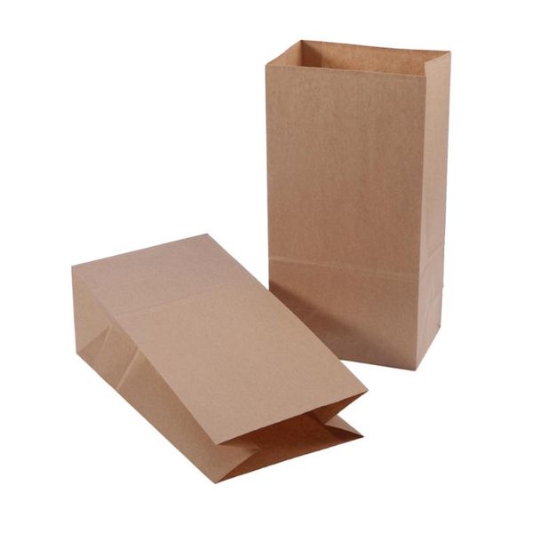 

50pcs party favor bags 70g yellow treat kraft paper sack pouch 13x8x24cm gift wrap