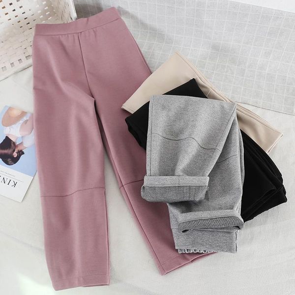 

women's pants & capris 2021 fashion woolen autumn and winter thickening wide leg pants2736, Black;white