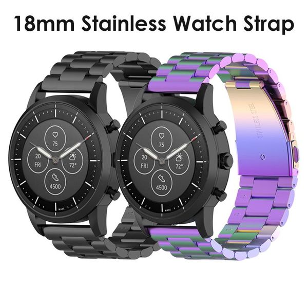 

watch bands metal strap for asus zenwatch 2 1.45" & q venture hr gen 4 garmin vivoactive 4s bracelet 18mm stainless, Black;brown
