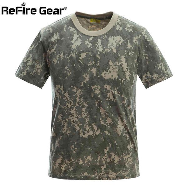 Camuflagem de verão camuflagem t-shirt homens militares seco seco o pescoço camo camises, respirável manga curta tático exército de combate t shirt y0323