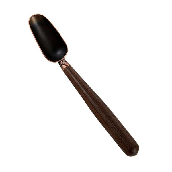 

hubs wooden handle kitchen multipurpose tea spoon metal tableware gift coffee scoops easy clean anti sprinkle household tool dinning