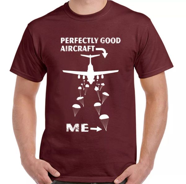 

skydiving t-shirt perfect good planes mens funny falling, White;black