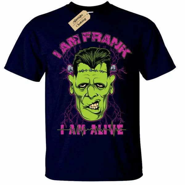

frankenstein t-shirt hommes i am frank halloween haut, White;black