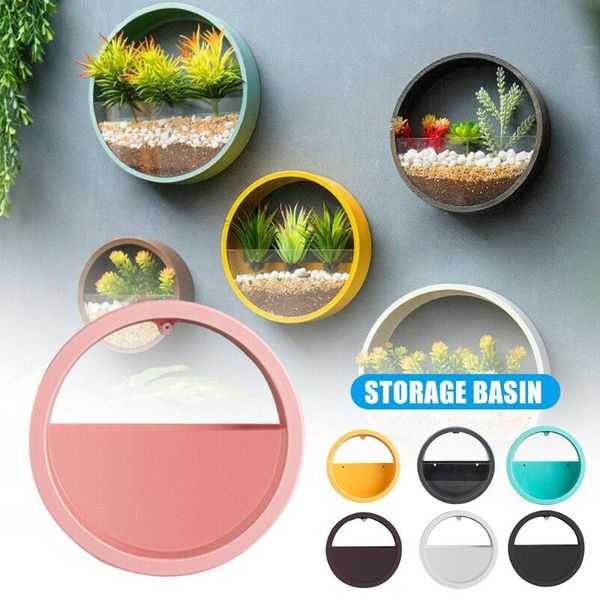 

aquariums flower hanging round basket bonsai wall hydroponic planter pot with light tube home craft decoration hyd88