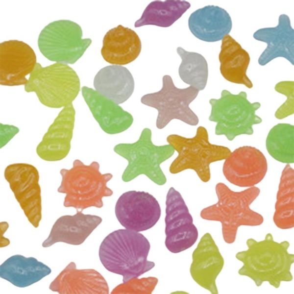

decorations colorful luminous starfish conch shell shaped glowing stones decorative for garden aquarium fish tank pool landscape