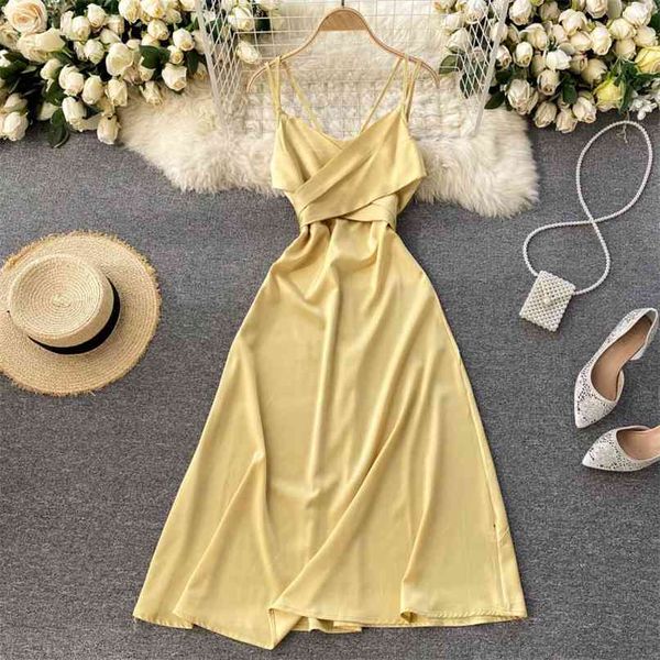 

women fashion holiday a-line dress v neck sleeveless lace up high waist thin solid color elegant vestido de mujer r453 210527, Black;gray