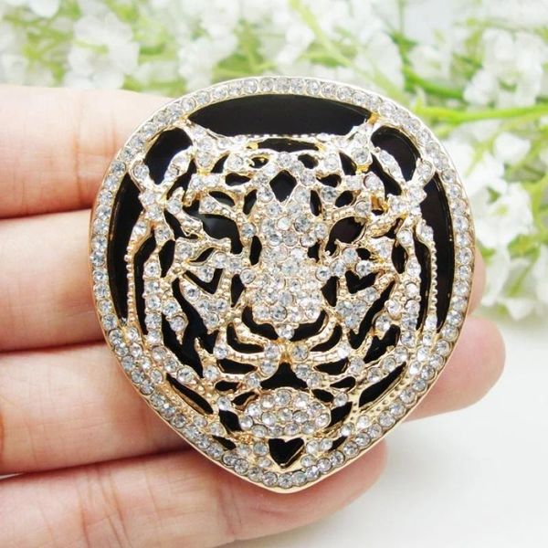 

pins, brooches domineering golden zircon retro tiger metal brooch pin men and women exquisite fashion dress coat jewelry gift, Gray