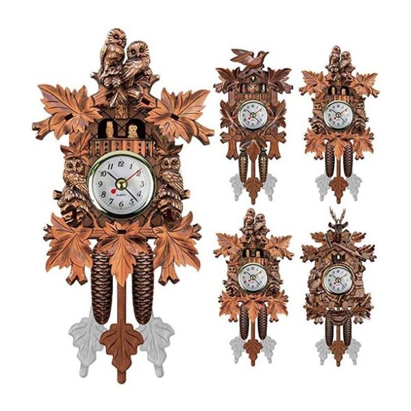 

wall clocks cuckoo clock living room vintage wooden hanging alarm for home restaurant bedroom decoration