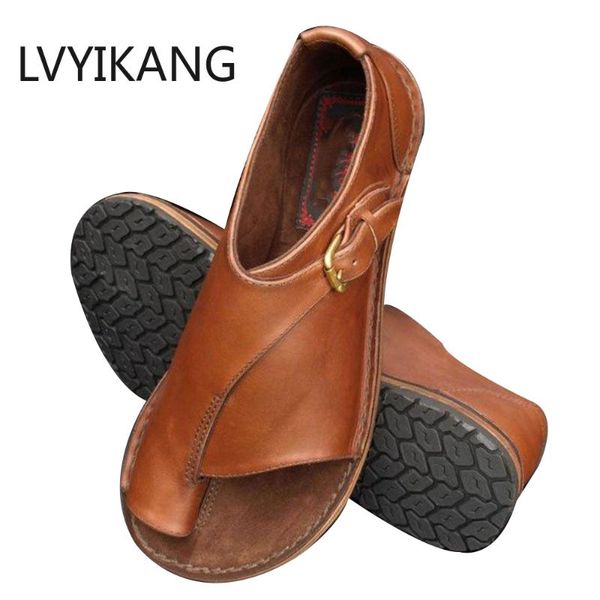 

vertvie fashion women flat sandals genuine leather sandal female shoes for casual summer beach buckle, Black
