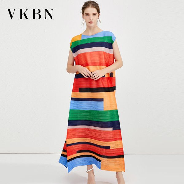 

vkbn spring and summer long dress high street patchwork off the shoulder folds dresses woman 210507, Black;gray