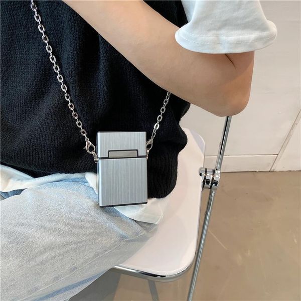 

cross body women's mini pc shoulder bags acrylic chain crossbody designer cigarette pack lipstick small square handbags female purses