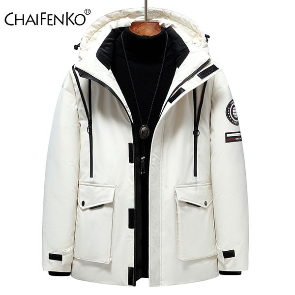 

chaifenko brand winter down jacket men fashion casual parkas coat waterproof thick warm hooded, Black