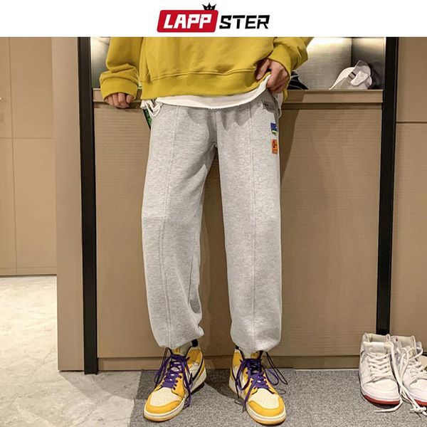 

men cotton korean label cargo sweatpants 2021 spring mens fashions vintage streetwear harem pants male casual joggers men's, Black