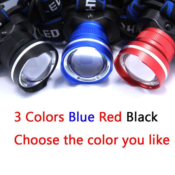 

lumens xm-l t6 led 3-mode zoomable headlamp headlight head lamp light by 18650 for camping (only headlamp) headlamps