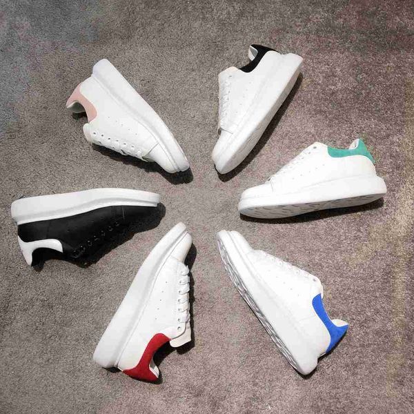 

[with box] 2021 designer fashion leather casual shoes mens womens flats platform oversized sneaker espadrille flat white men women sneakers, Black