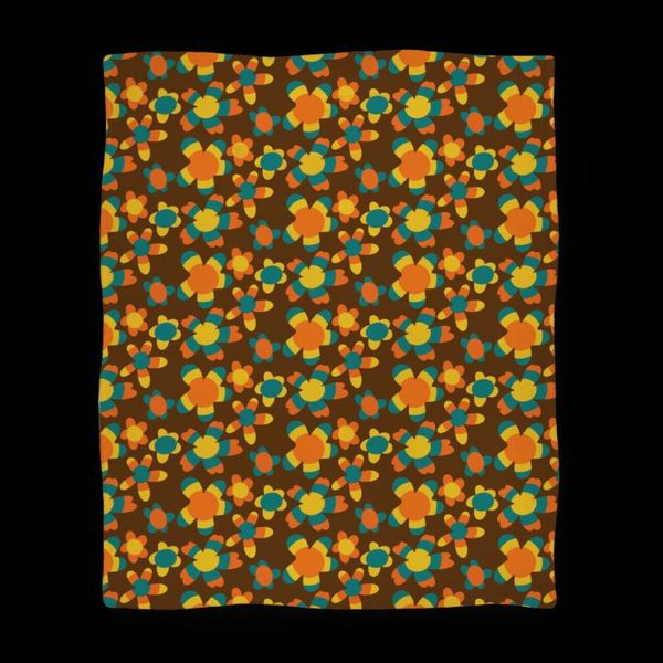 

blankets retro flower power pattern bedspread sleeping cover year gifts blanket wool soft flannel warm